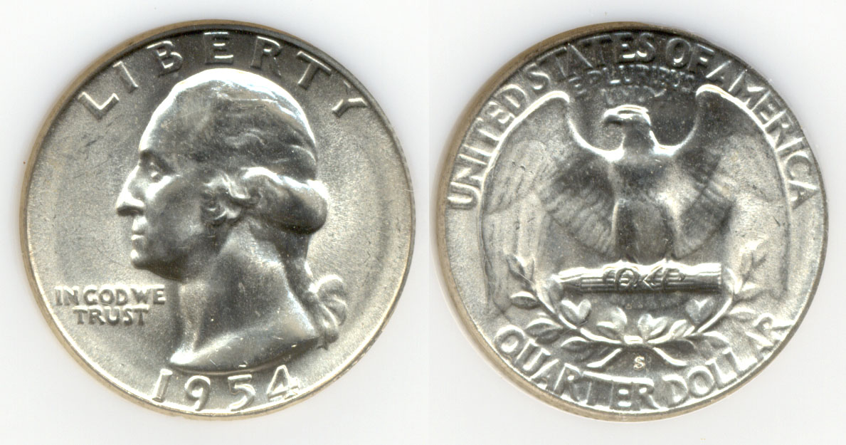 1954-S Washington Quarter NGC MS-66 d