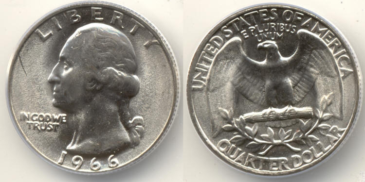 1966 Washington Quarter ANACS MS-66 small