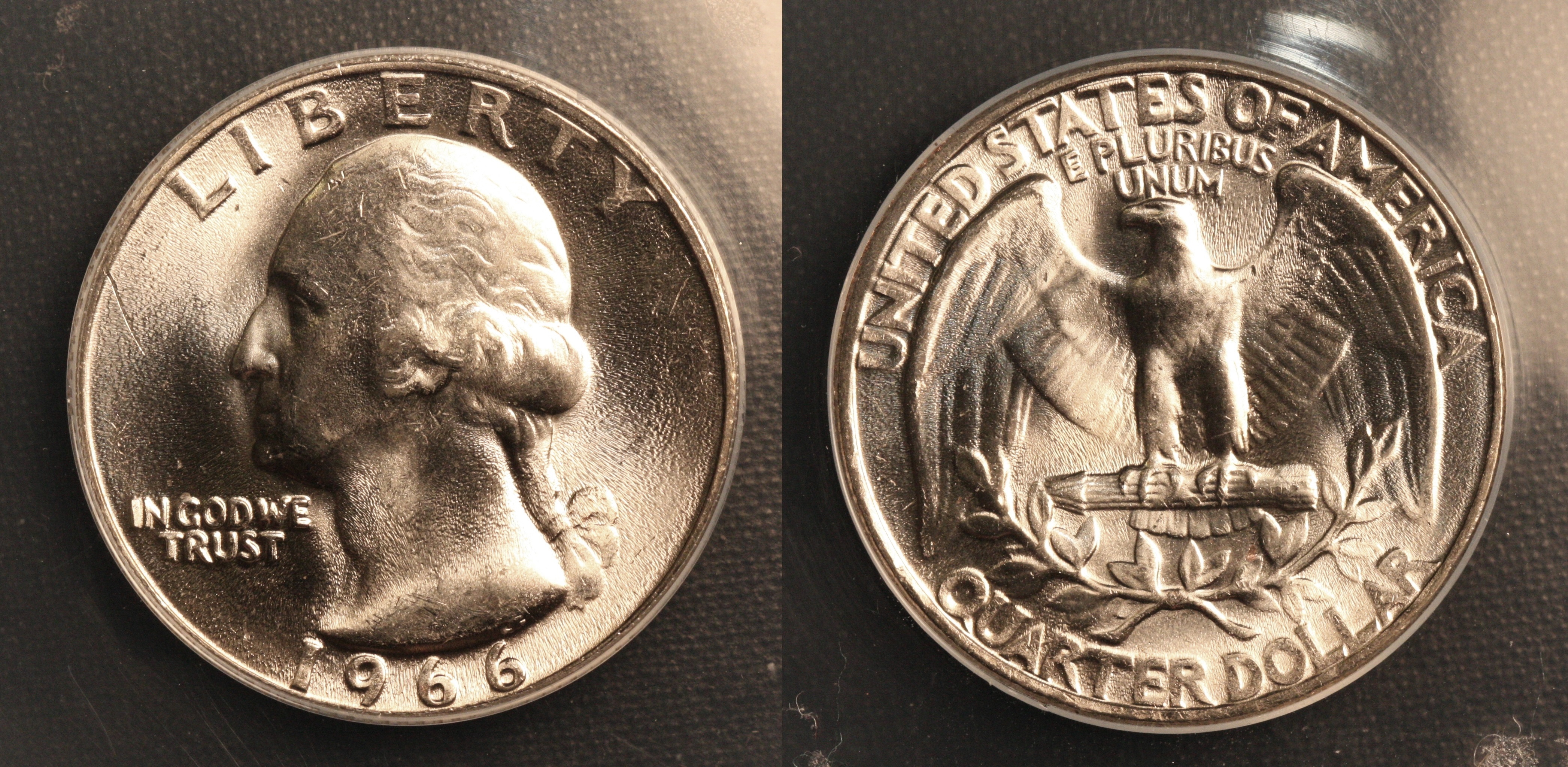 1966 Washington Quarter ANACS MS-66 camera