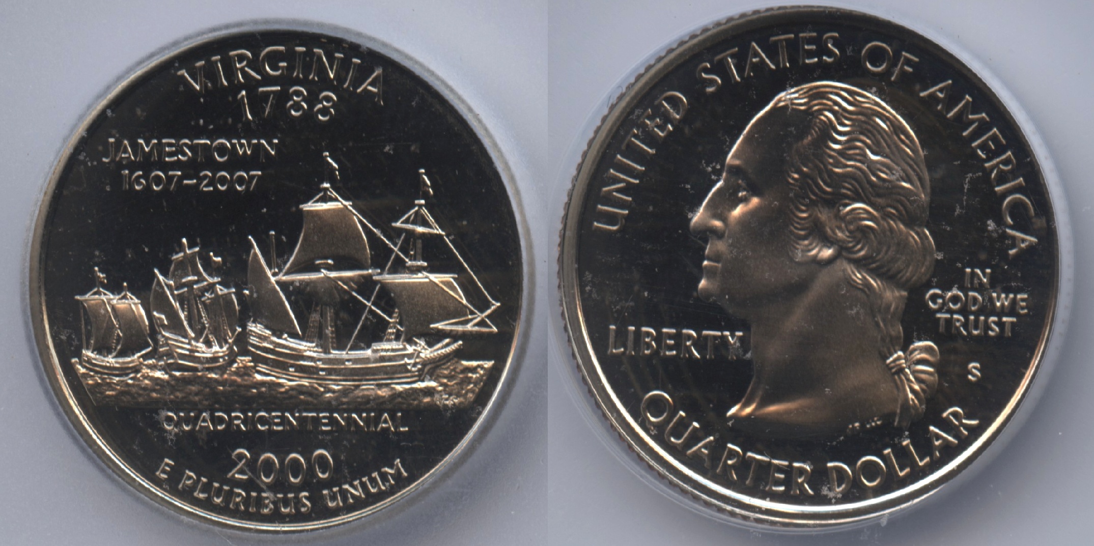 2000-S Virginia State Quarter ICG Deep Cameo Proof-69