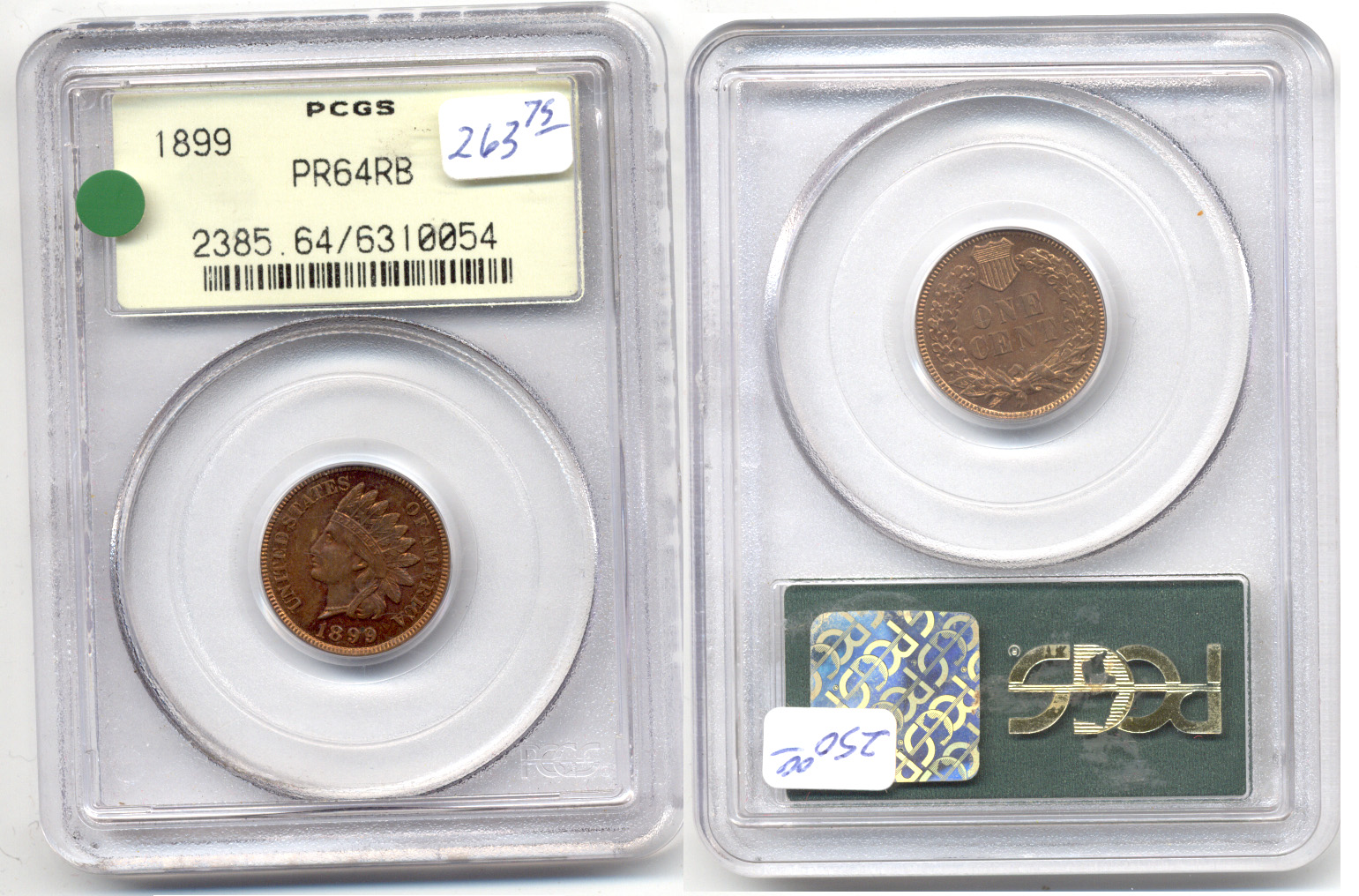 1899 Indian Head Cent PCGS Proof-64 Red Brown