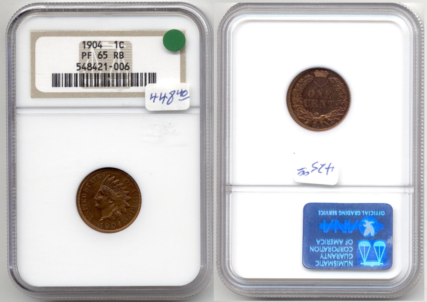 1904 Indian Head Cent NGC Proof-65 Red Brown