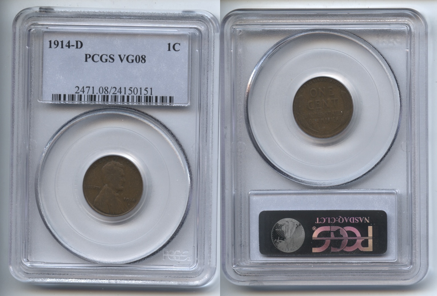 1914-D Lincoln Cent PCGS VG-8