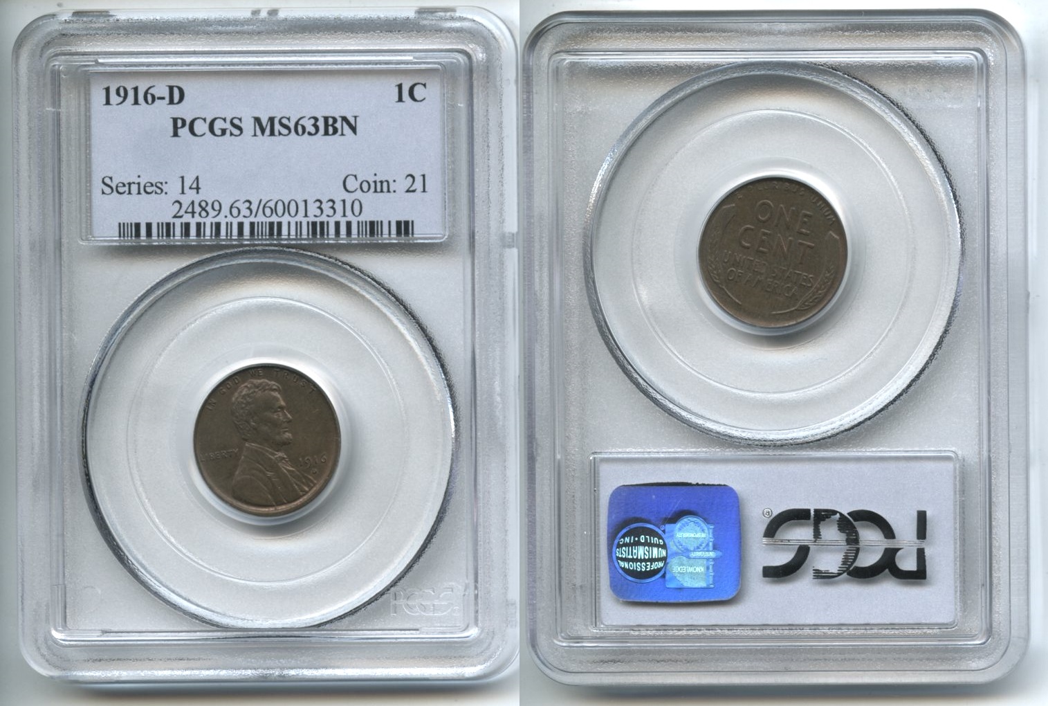 1916-D Lincoln Cent PCGS MS-63 Brown