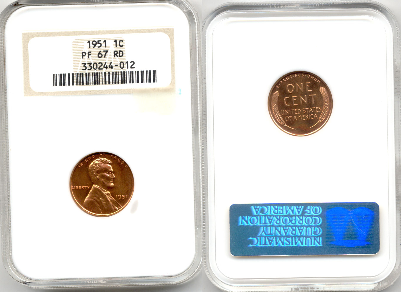 1951 Lincoln Cent NGC Proof-67 Red