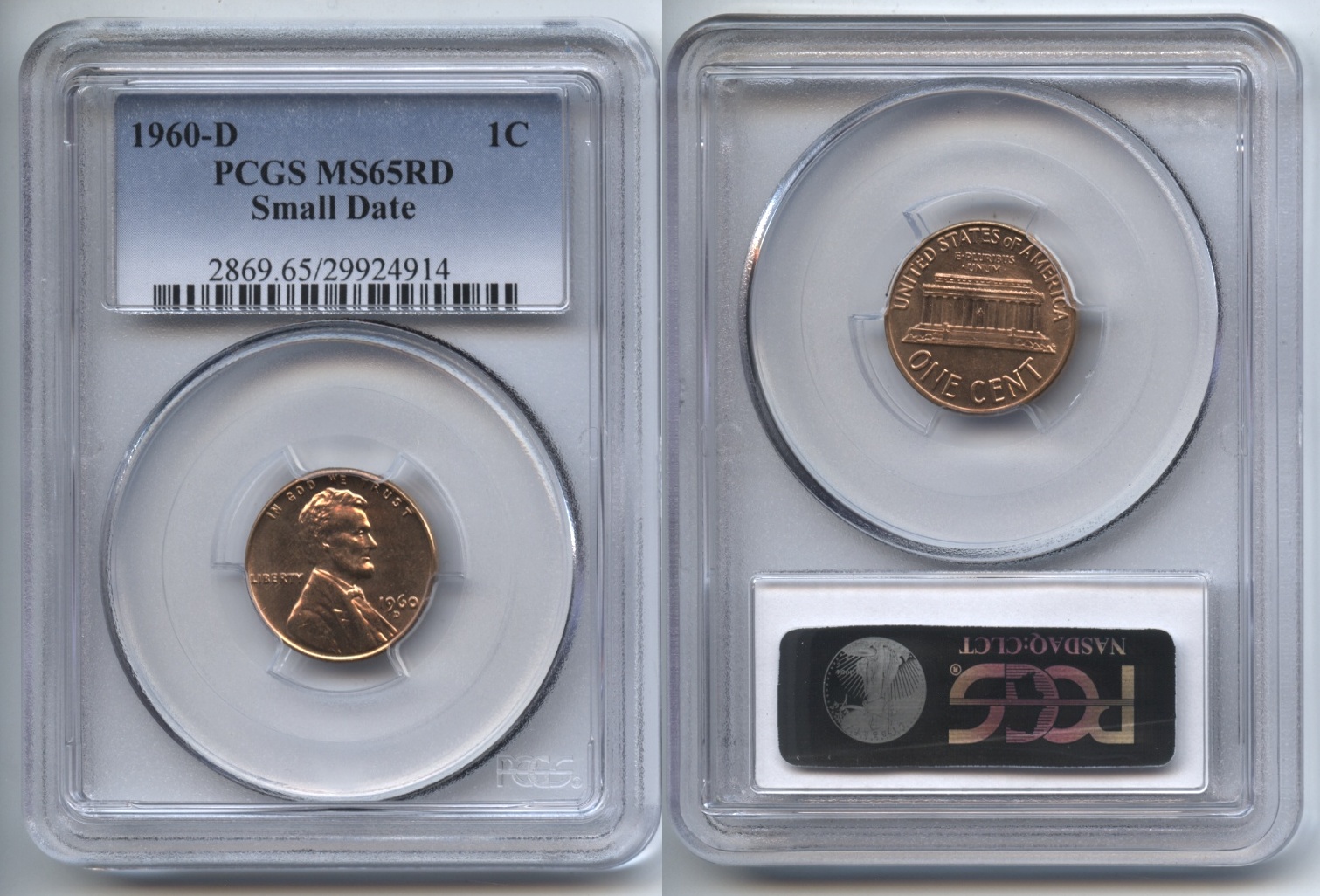 1960-D Small Date Lincoln Cent PCGS MS-65 Red
