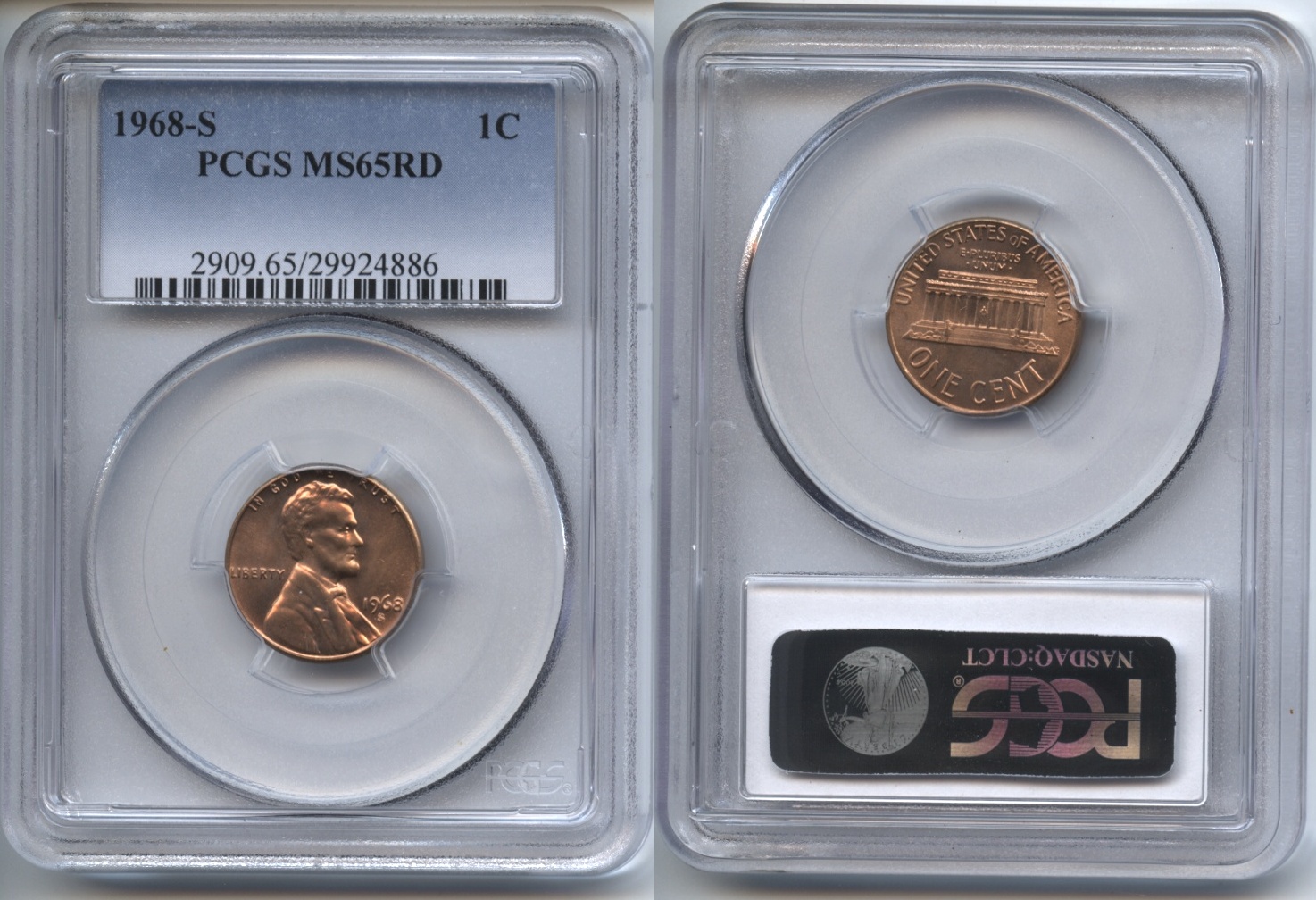 1968-S Lincoln Cent PCGS MS-65 Red