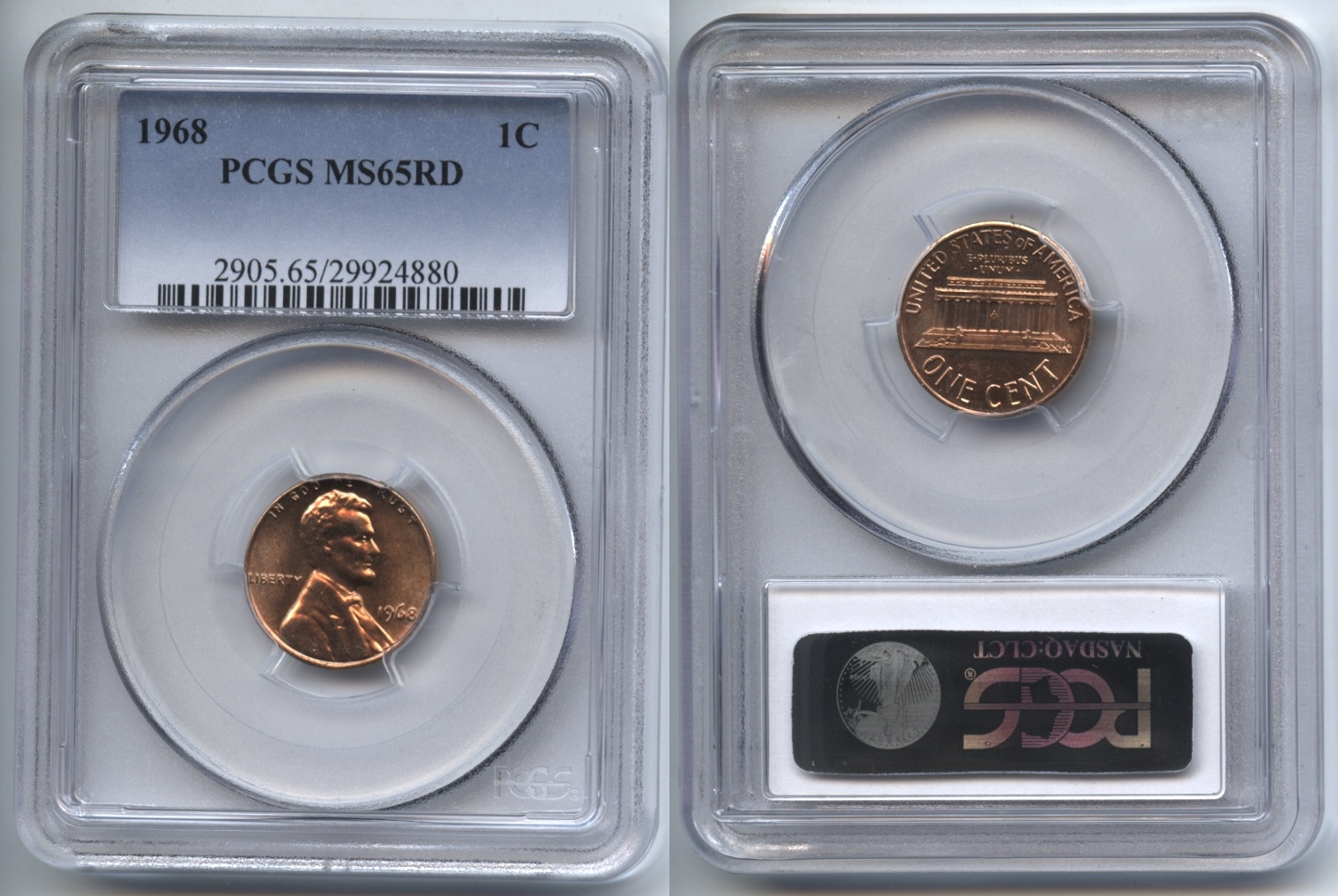 1968 Lincoln Cent PCGS MS-65 Red #b