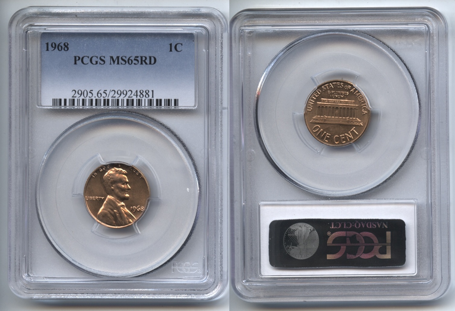 1968 Lincoln Cent PCGS MS-65 Red #d