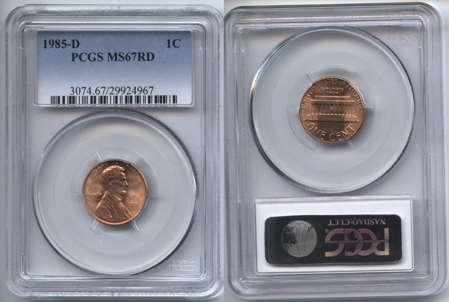 1985-D Lincoln Cent PCGS MS-67 Red