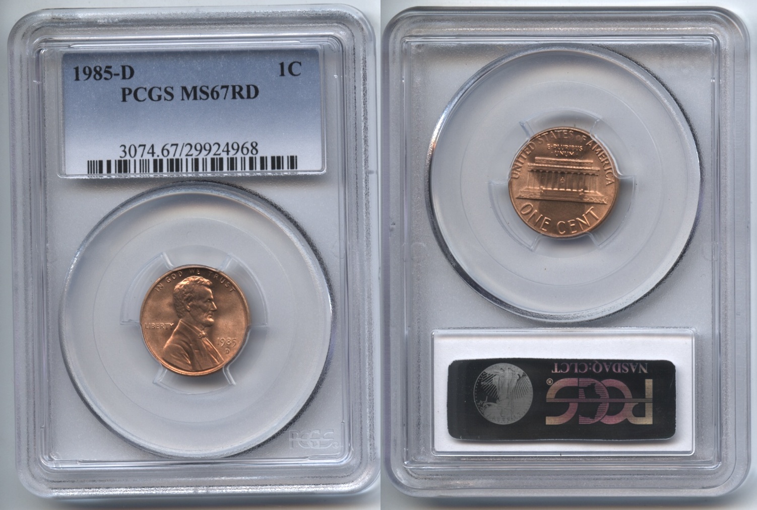 1985-D Lincoln Cent PCGS MS-67 Red #a