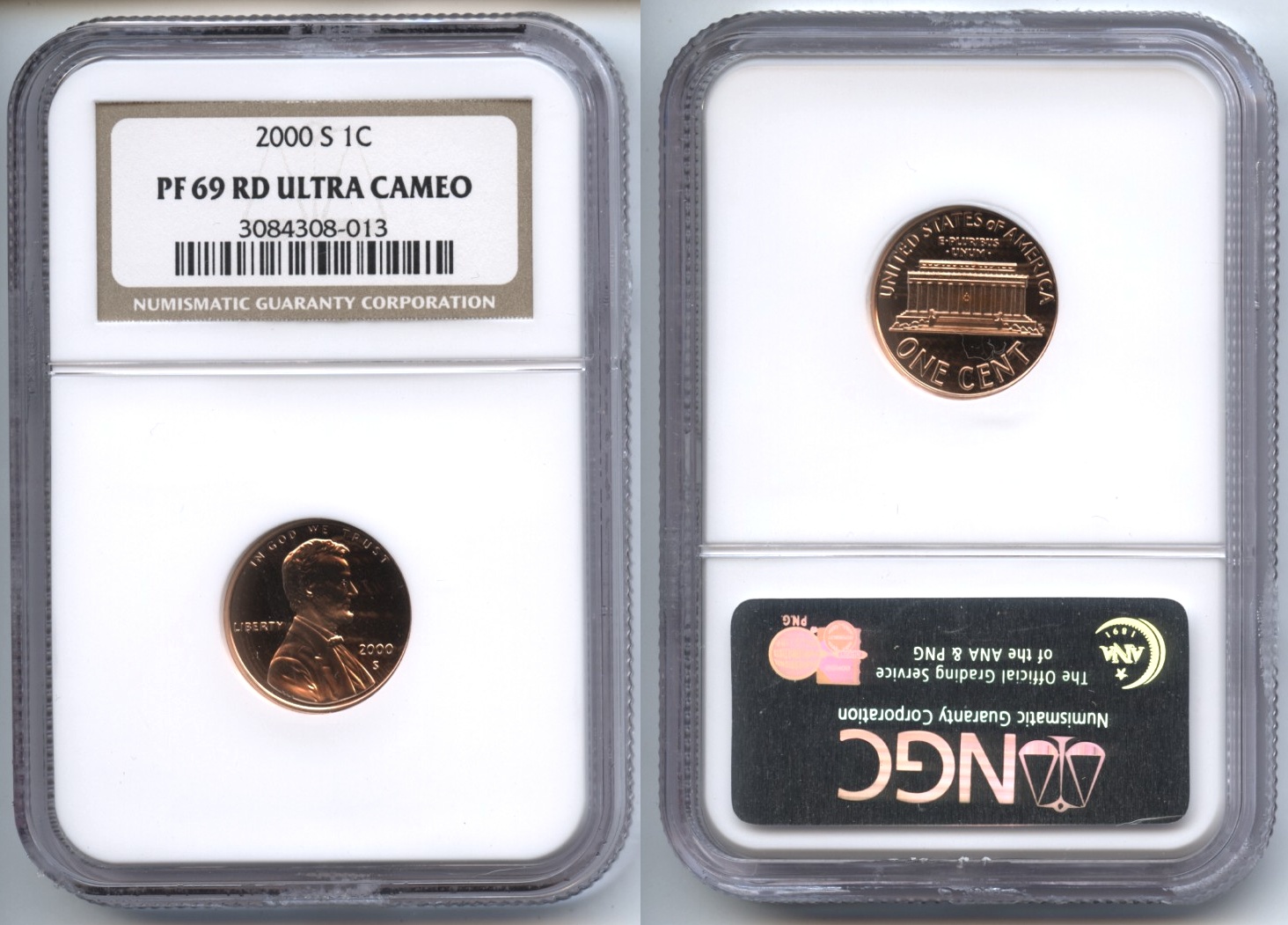 2000-S Lincoln Cent NGC Proof-69 Red Ultra Cameo