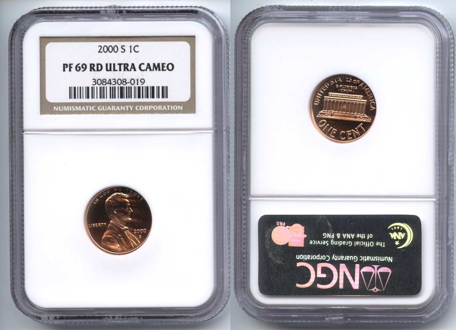2000-S Lincoln Cent NGC Proof-69 Red Ultra Cameo #a