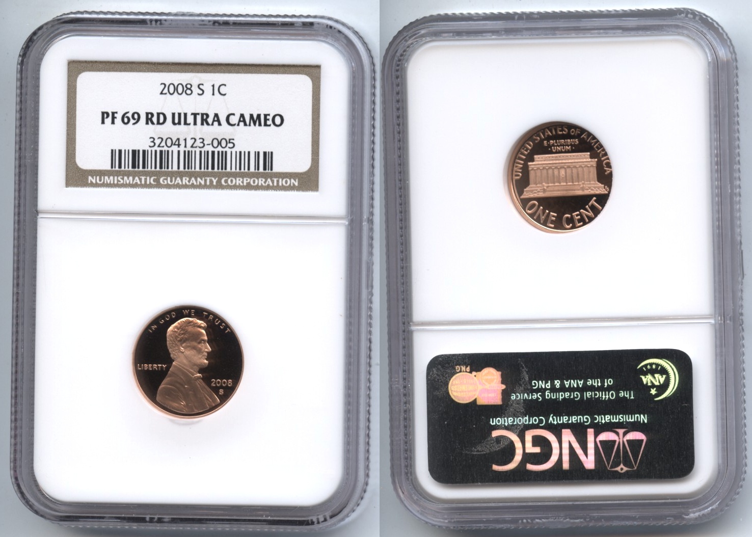 2008-S Lincoln Cent NGC Proof-69 Red Ultra Cameo