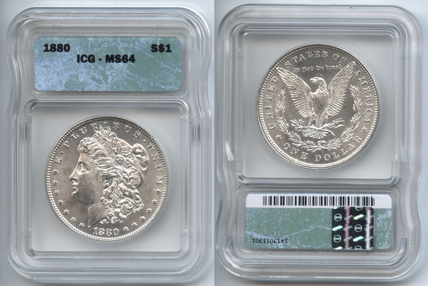 1880 Morgan Silver Dollar ICG MS-64
