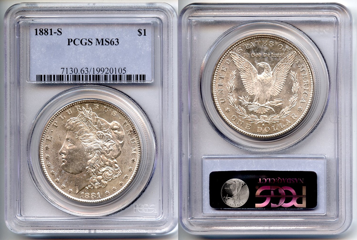 1881-S Morgan Silver Dollar PCGS MS-63