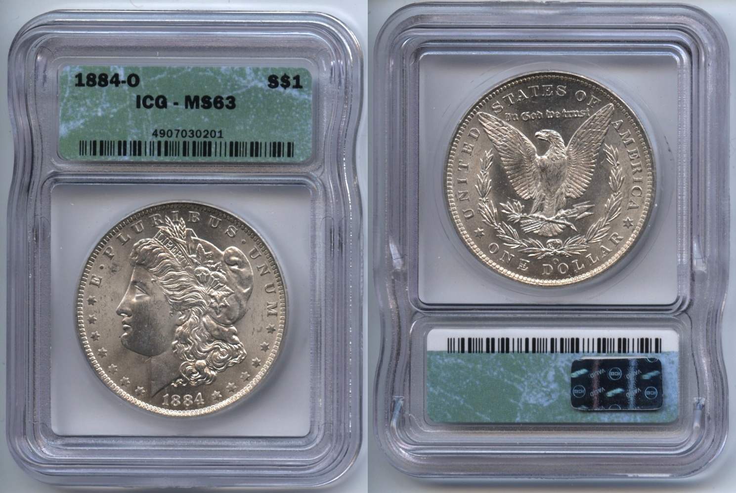 1884-O Morgan Silver Dollar ICG MS-63