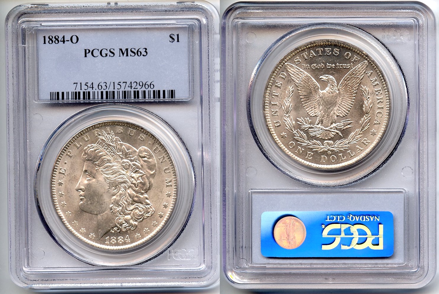 1884-O Morgan Silver Dollar PCGS MS-63 #a