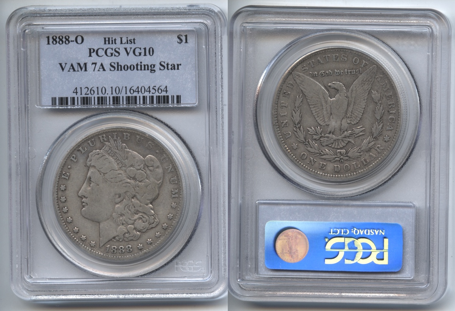 1888-O Morgan Silver Dollar PCGS VG-10 VAM-7A Shooting Star