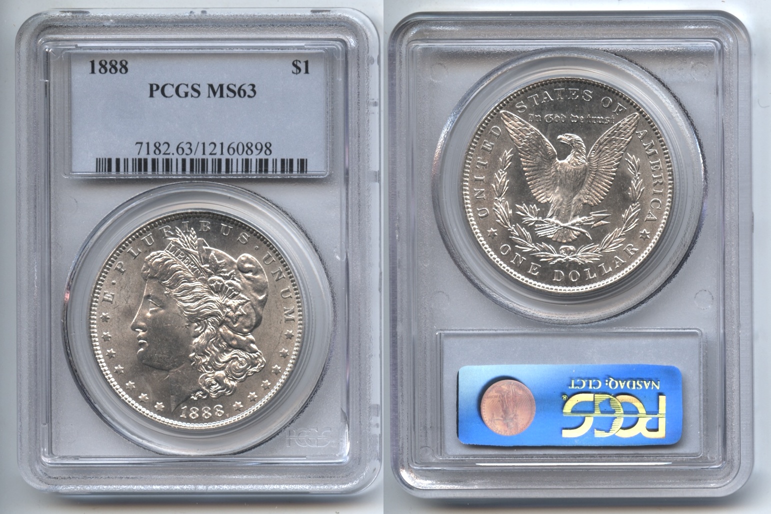 1888 Morgan Silver Dollar PCGS MS-63 #a