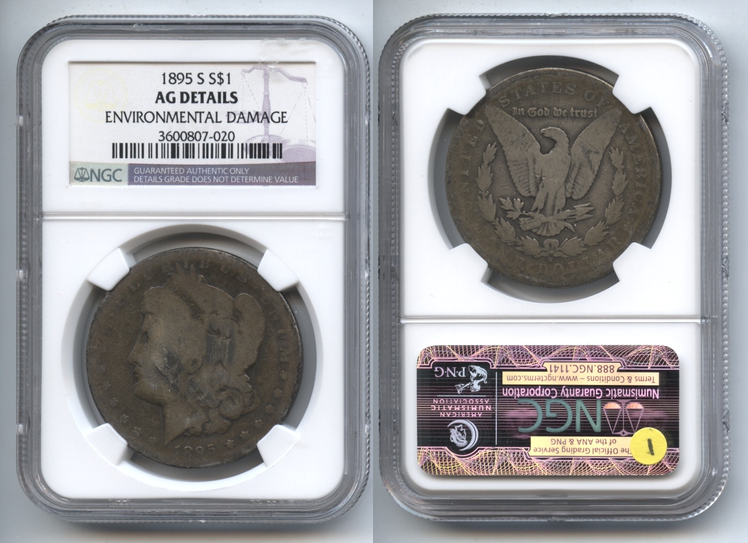 1895-S Morgan Silver Dollar NGC AG-3 Details