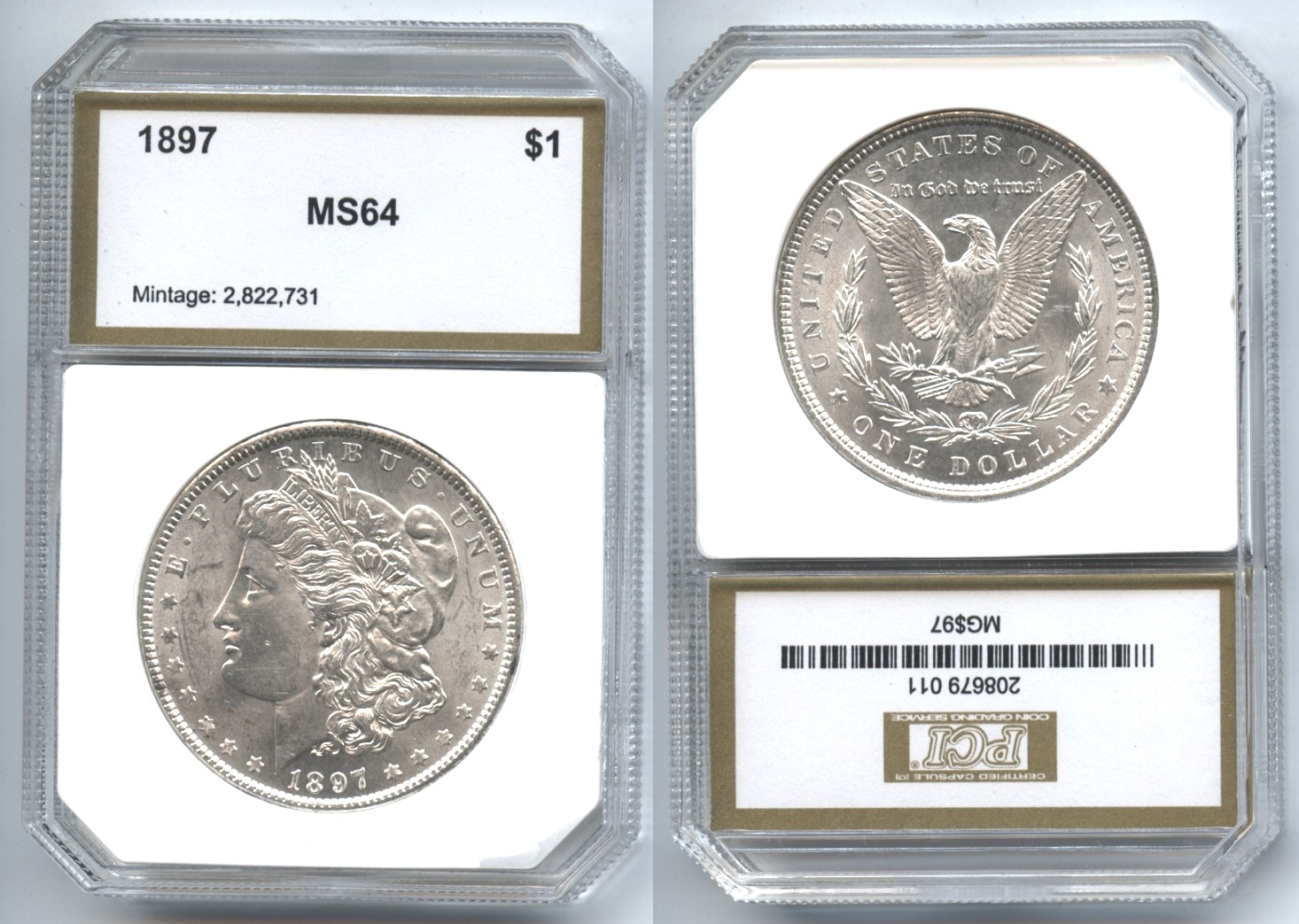 1897 Morgan Silver Dollar PCI MS-64