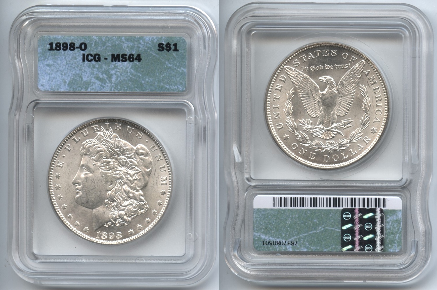 1898-O Morgan Silver Dollar ICG MS-64