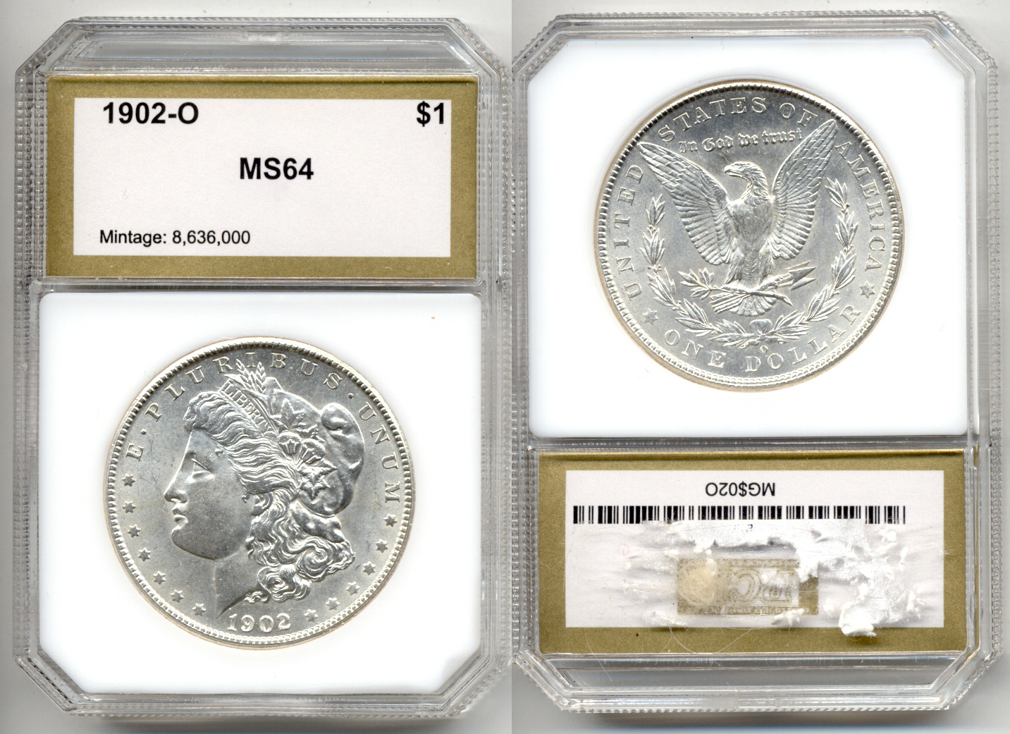 1902-O Morgan Silver Dollar PCI MS-64