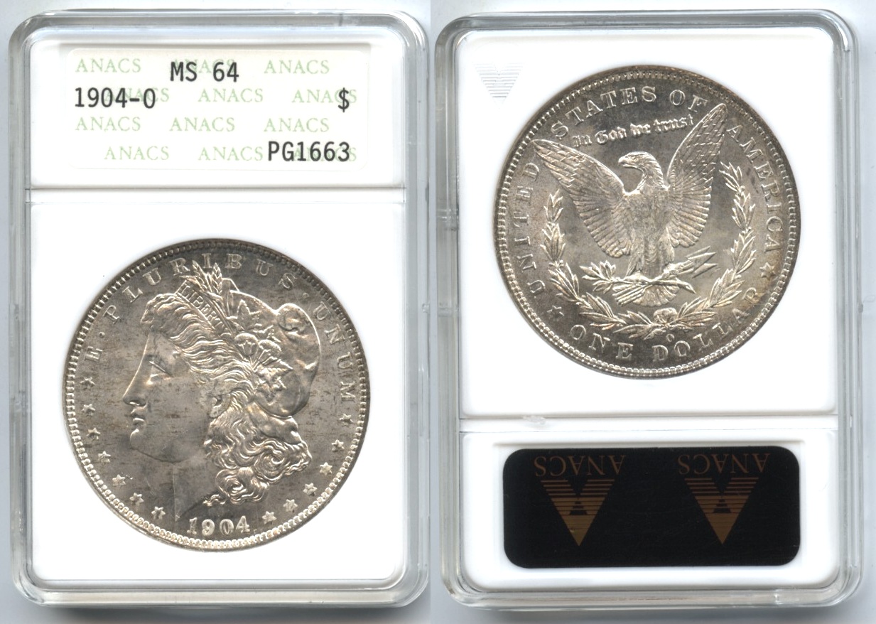 1904-O Morgan Silver Dollar ANACS MS-64