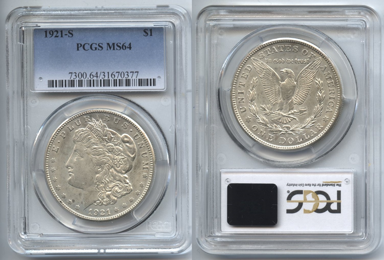 1921-S Morgan Silver Dollar PCGS MS-64