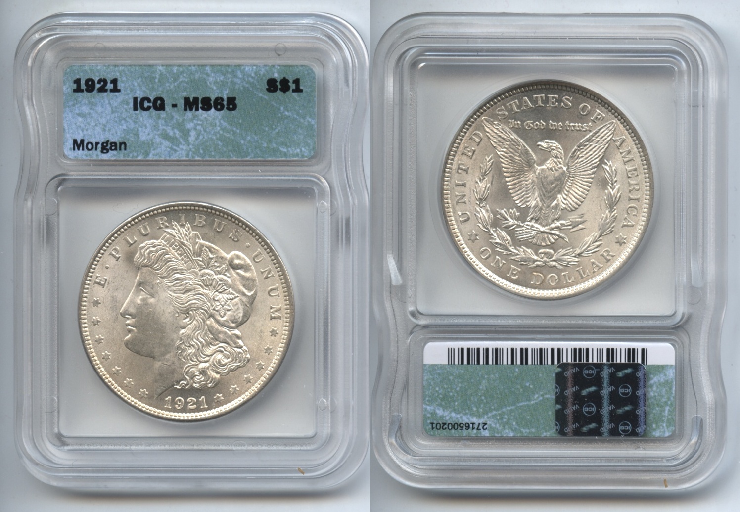1921 Morgan Silver Dollar ICG MS-65