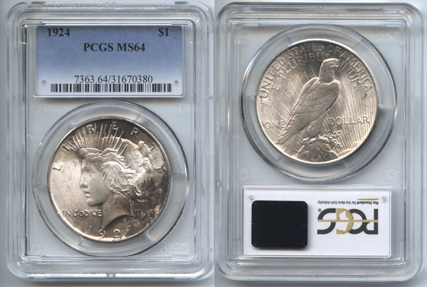 1924 Peace Silver Dollar PCGS MS-64