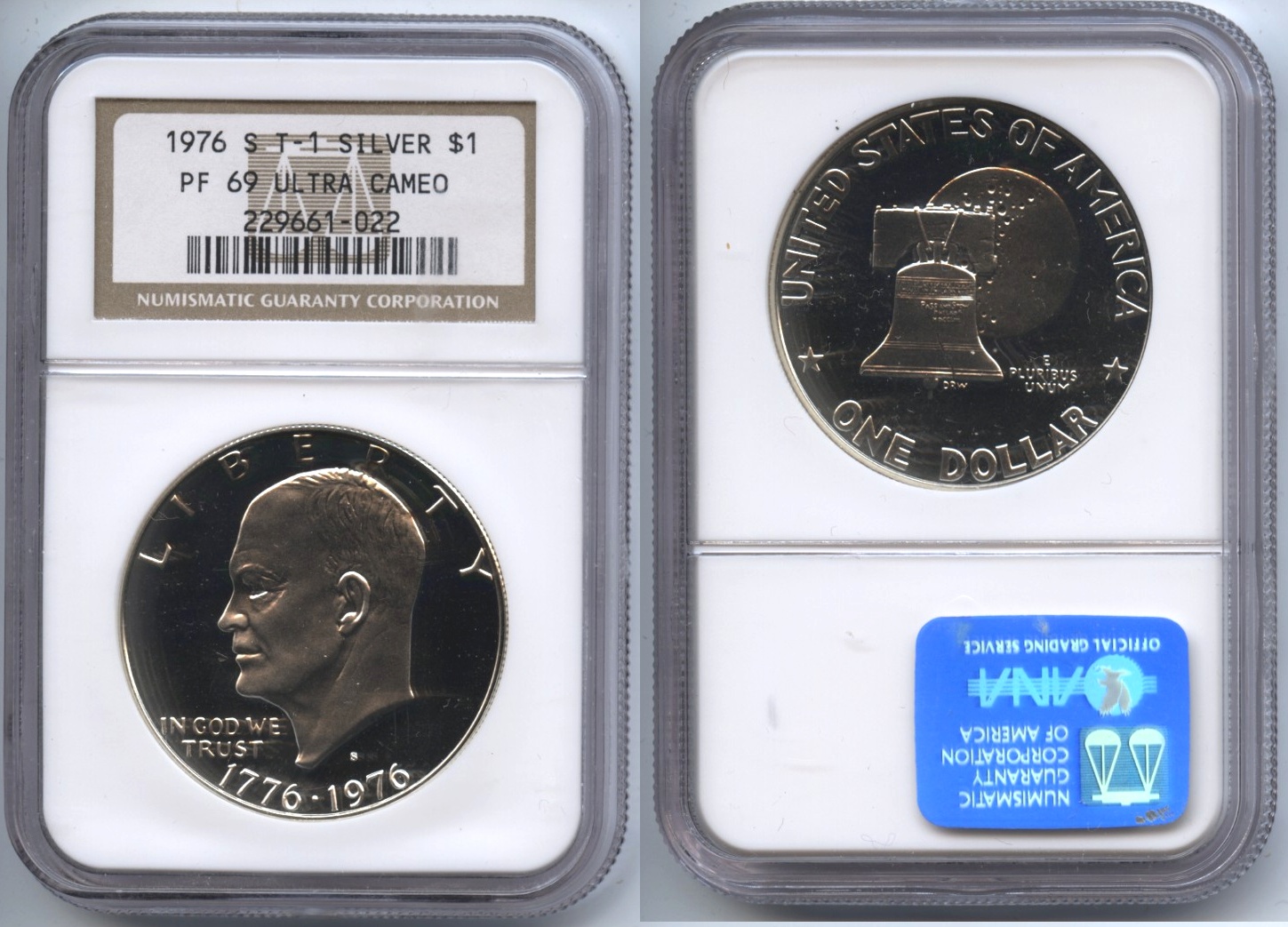 1976-S Type 1 Silver Eisenhower Dollar NGC Proof-69 Ultra Cameo