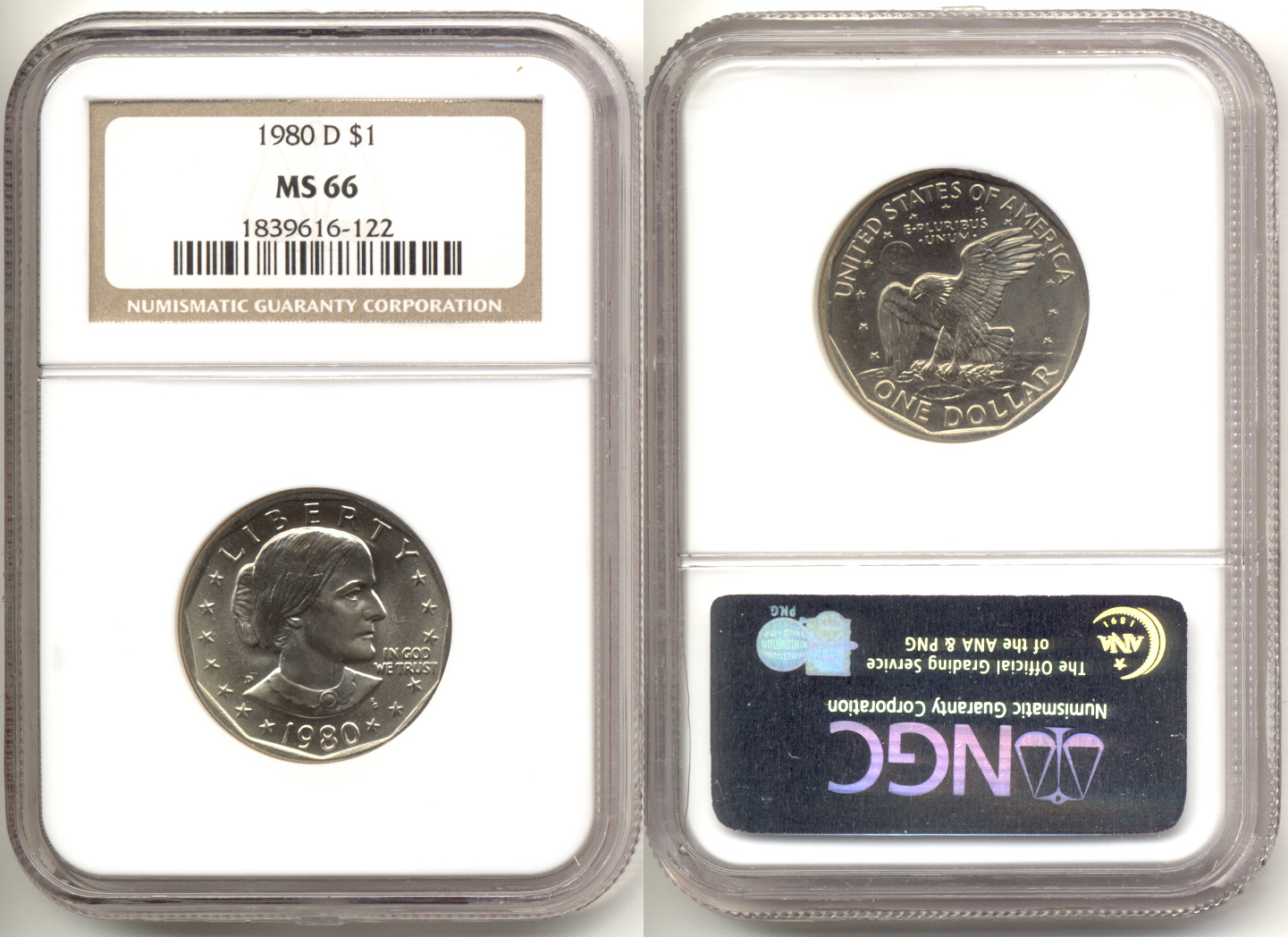 1980-D Susan Anthony Silver Dollar NGC MS-66