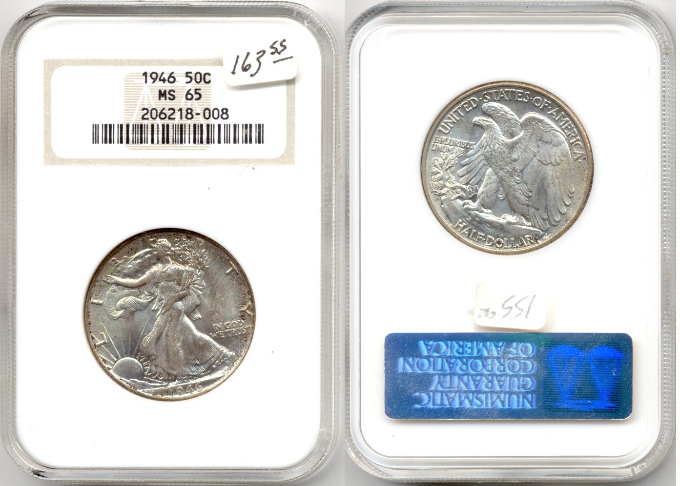 1946 Walking Liberty Half Dollar NGC MS-65