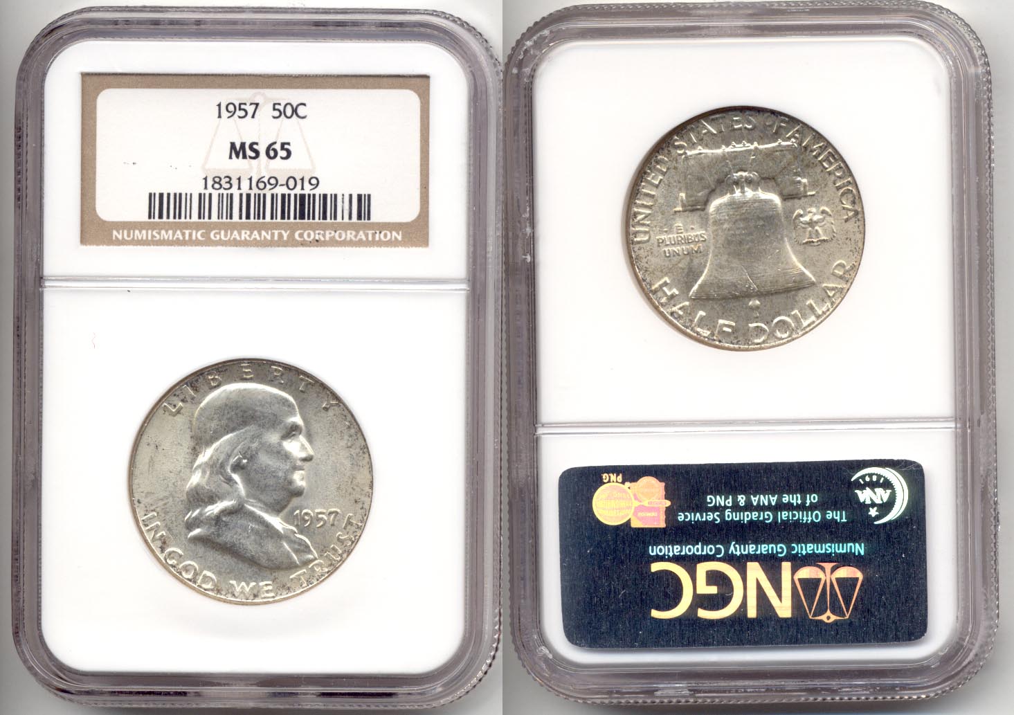 1957 Franklin Half Dollar NGC MS-65