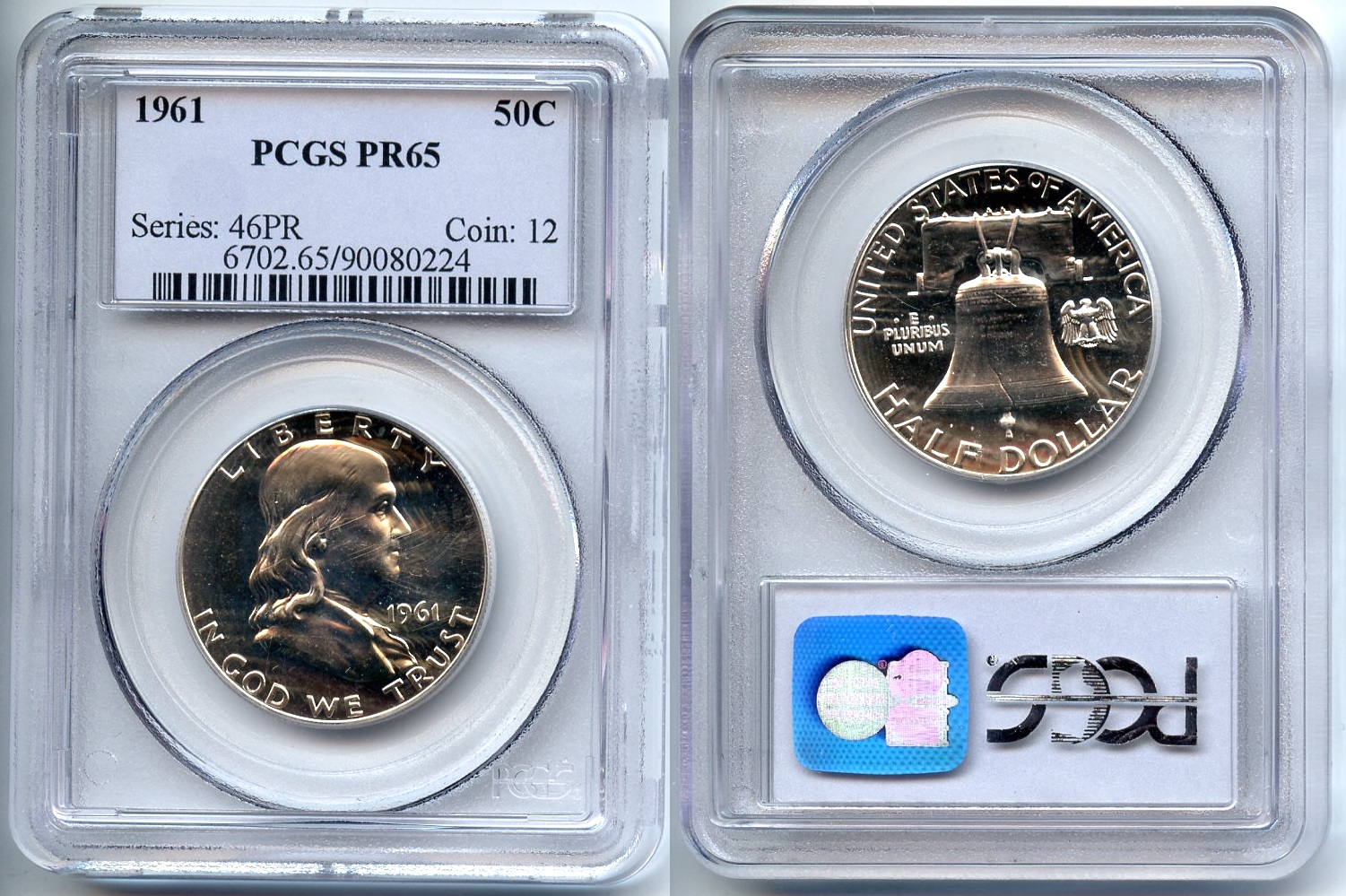 1961 Franklin Half Dollar PCGS Proof-65