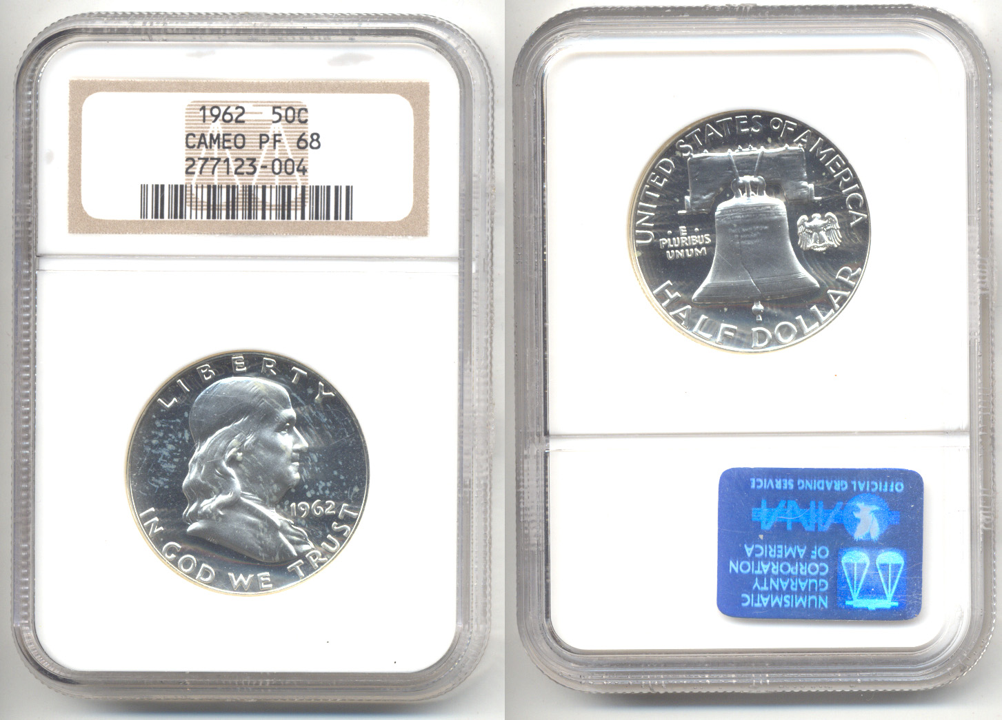 1962 Franklin Half Dollar NGC Proof-68 Cameo