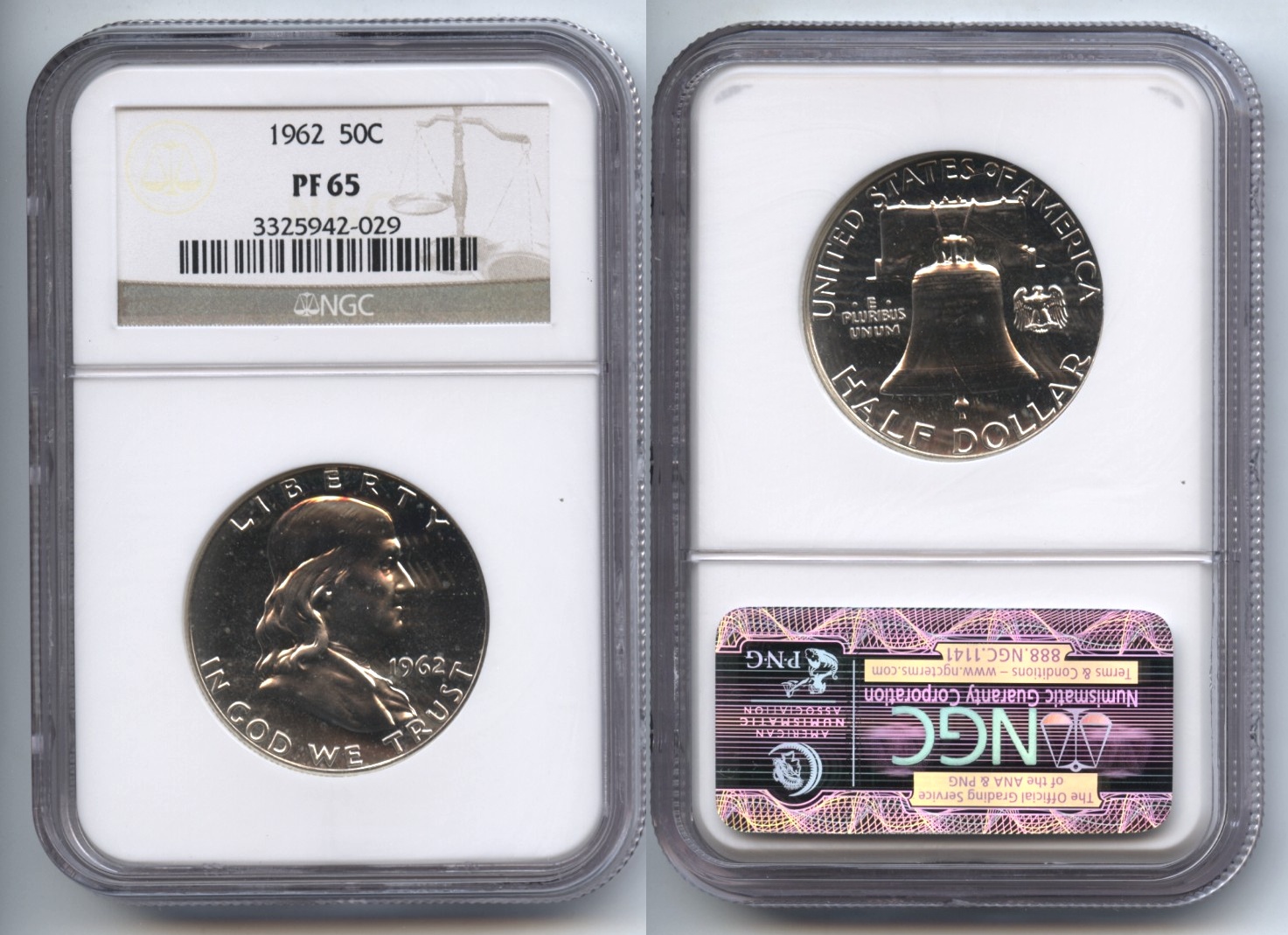 1962 Franklin Half Dollar NGC Proof-65
