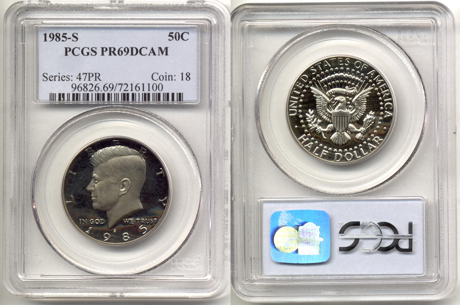 1985-S Kennedy Half Dollar PCGS Proof-69 Deep Cameo