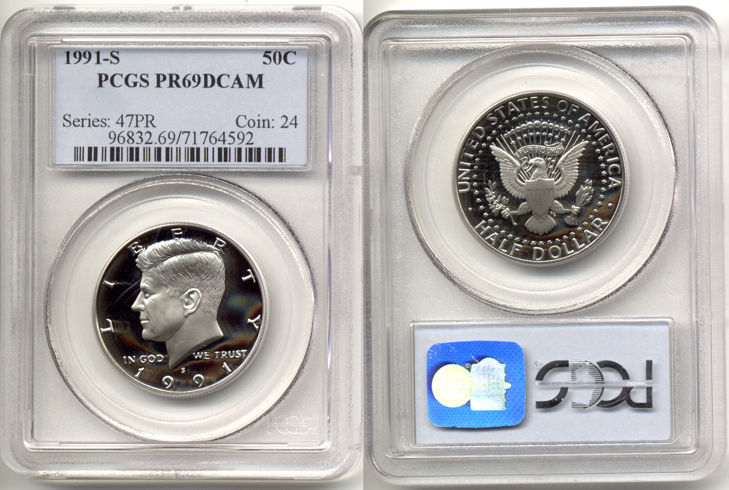 1991-S Kennedy Half Dollar PCGS Proof-69 Deep Cameo f