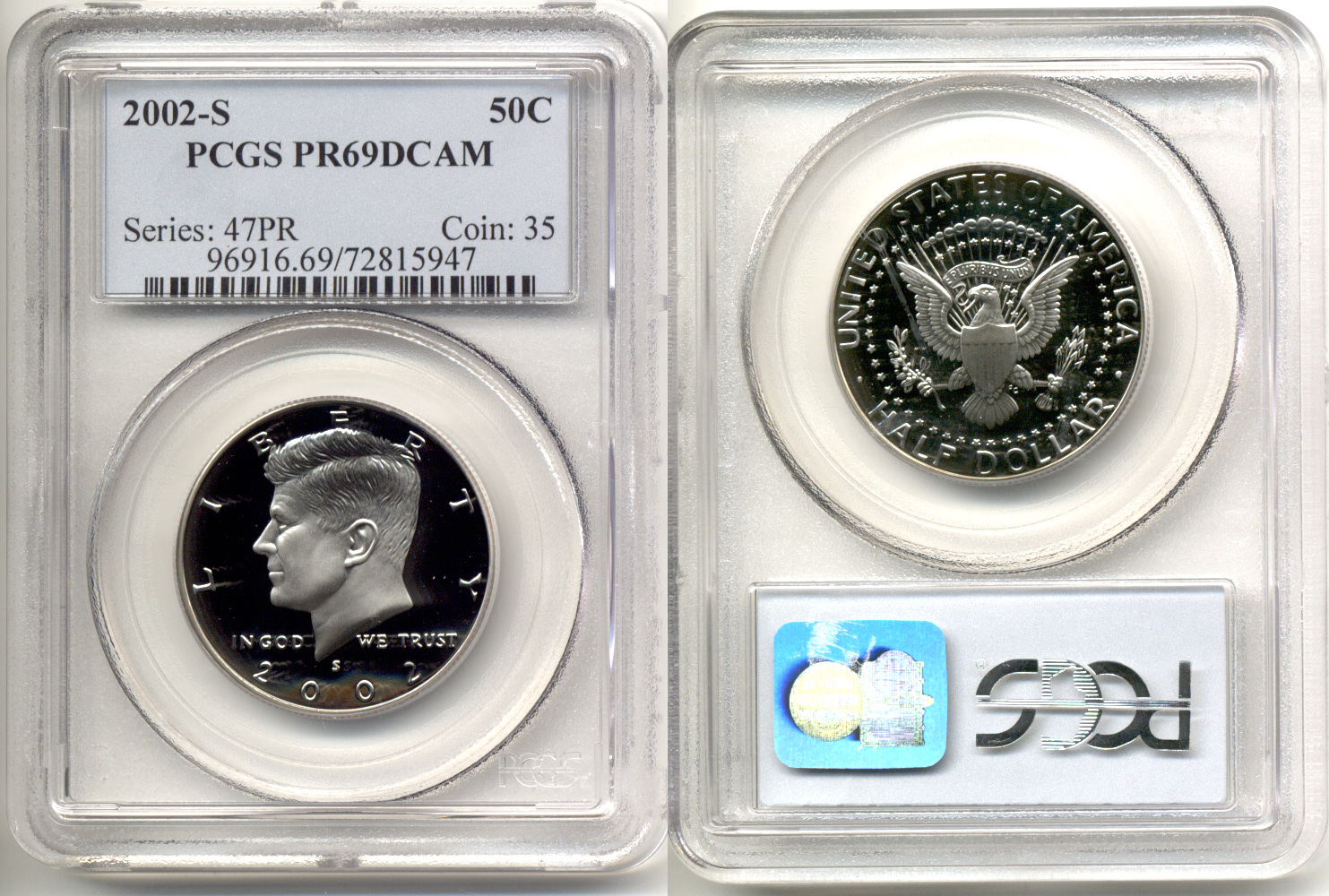 2002-S Clad Kennedy Half Dollar PCGS Proof-69 Deep Cameo