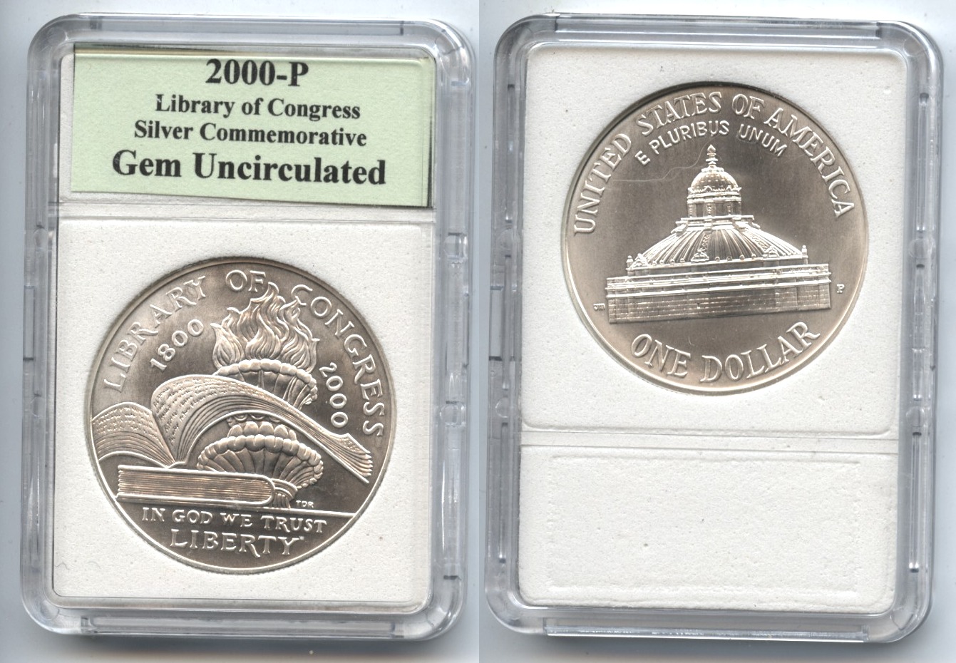 2000-P Library of Congress Commemorative Silver Dollar SGS MS-65