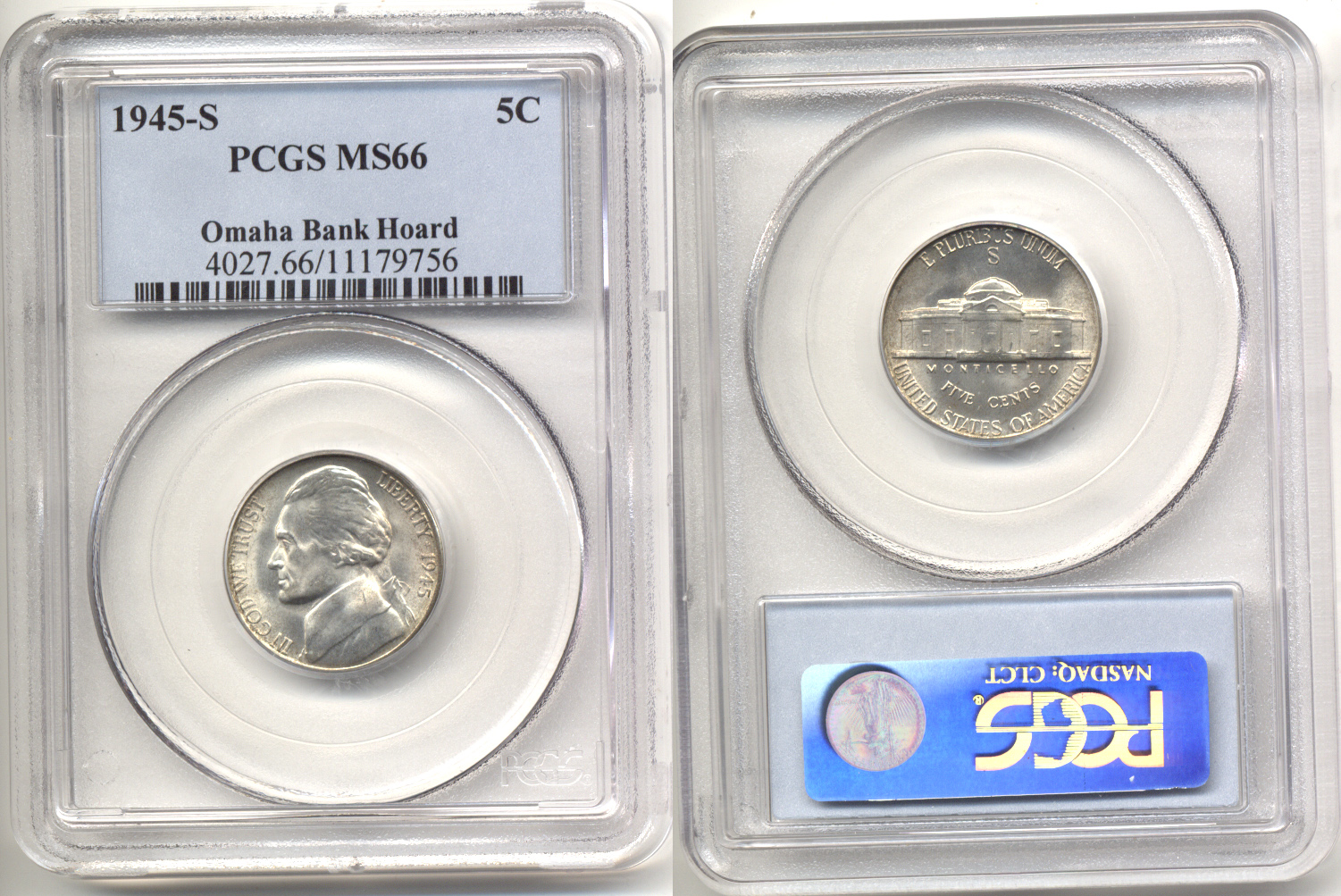 1945-S Jefferson Nickel PCGS MS-66 a