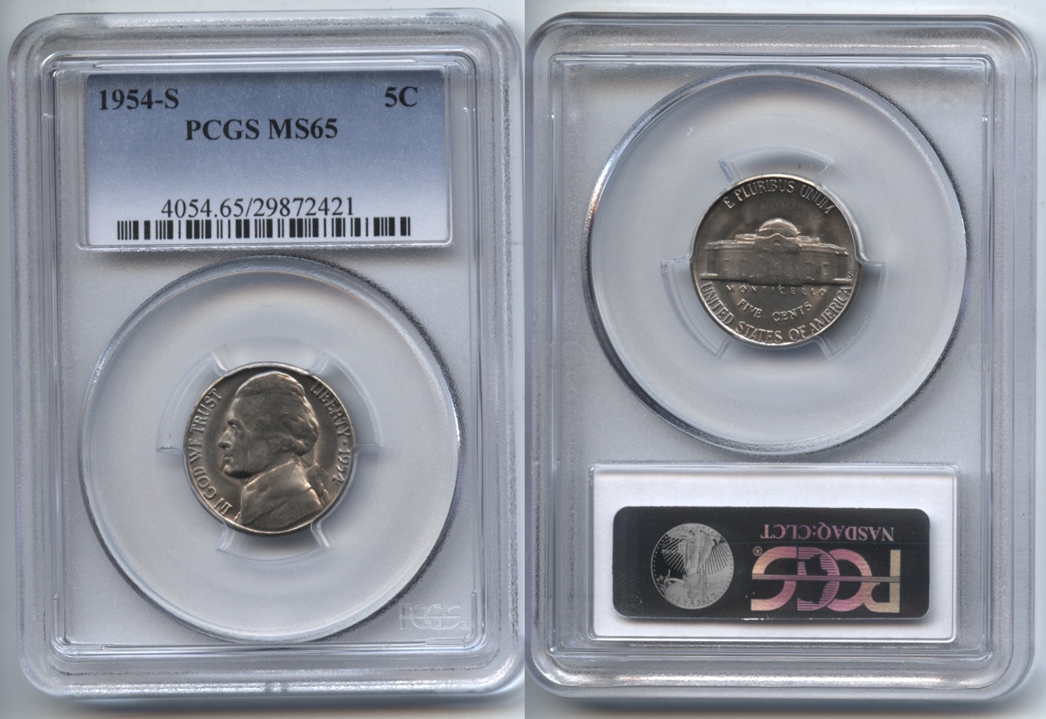 1954-S Jefferson Nickel PCGS MS-65