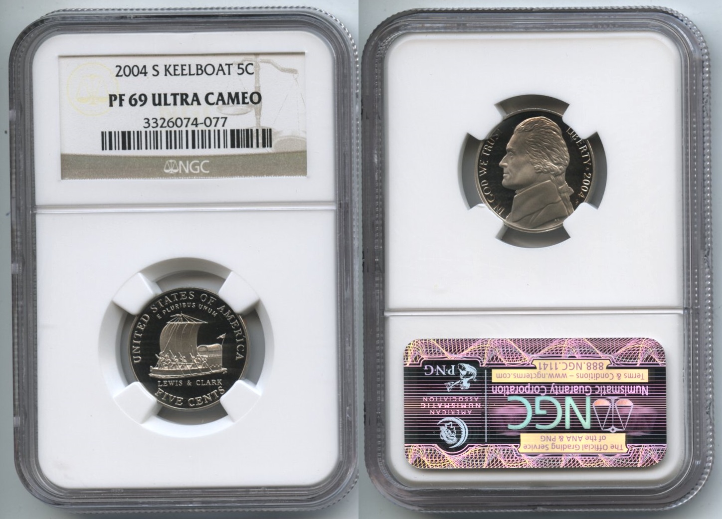2004-S Keelboat Jefferson Nickel NGC Proof-69 Ultra Cameo