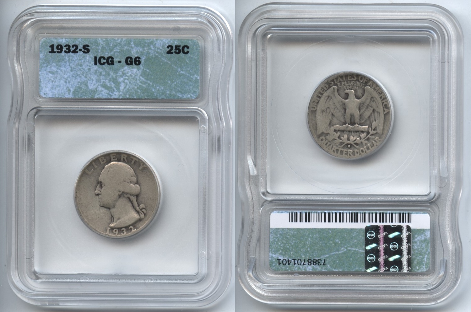 1932-S Washington Quarter ICG Good-6