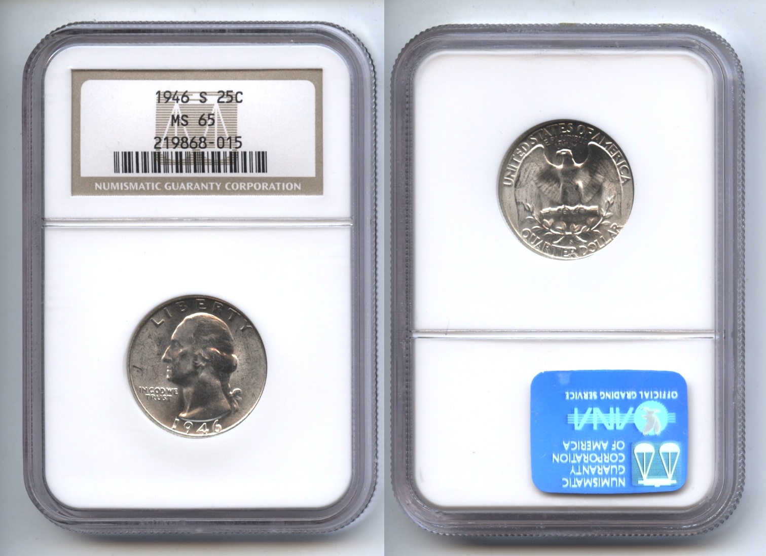 1946-S Washington Quarter NGC MS-65 #a