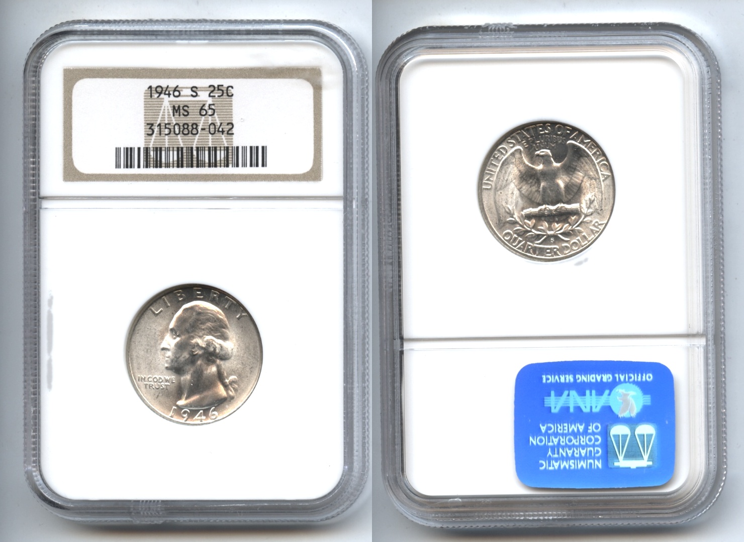 1946-S Washington Quarter NGC MS-65 #b