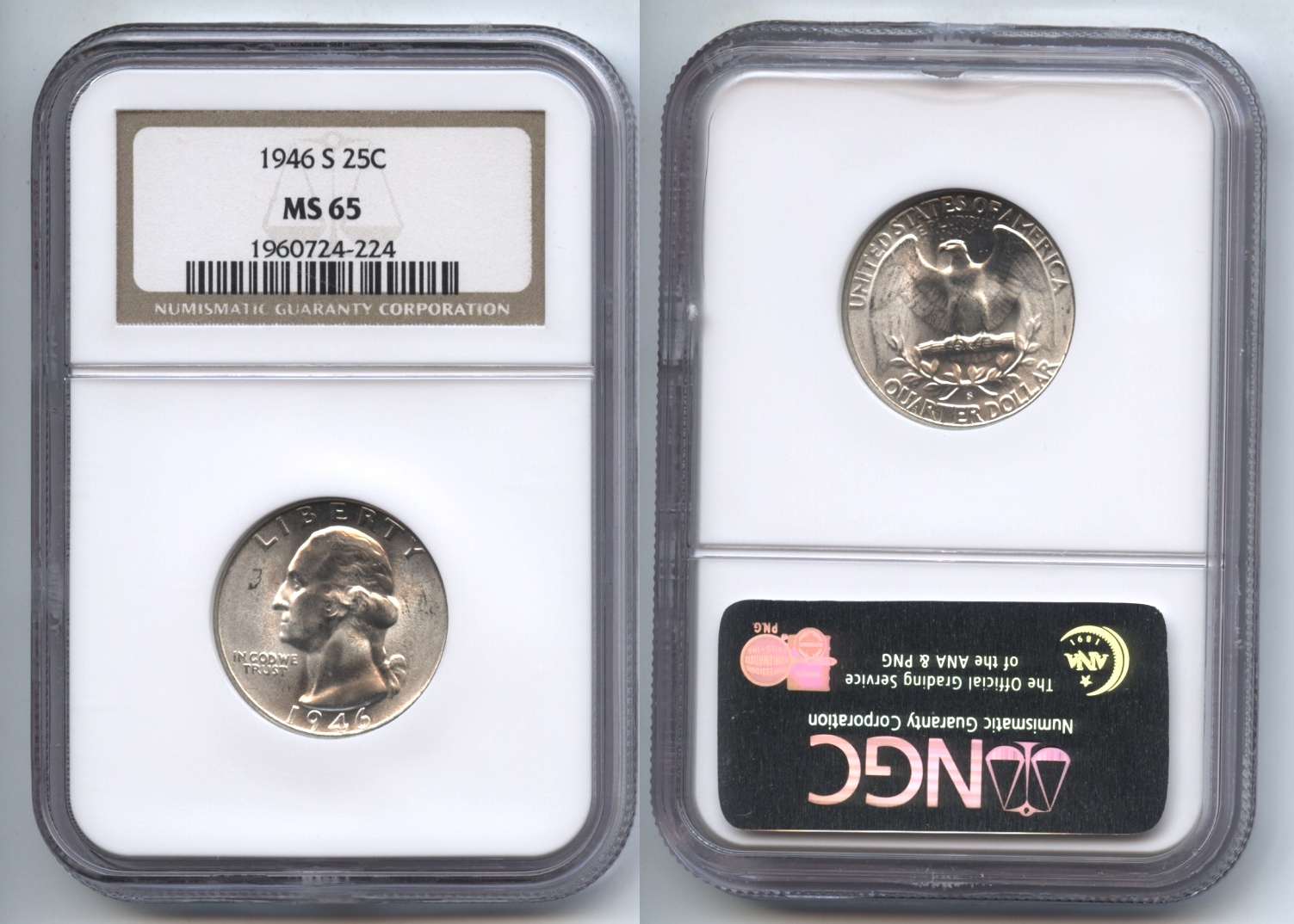 1946-S Washington Quarter NGC MS-65 #f